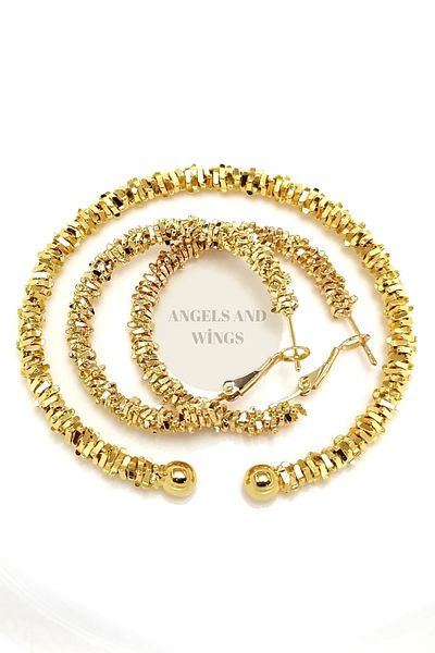 Pudraksesuar 316L Steel Gold Color Non Tarnish Luxury Women's Bracelet and Earrings
