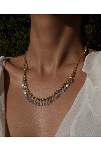 mibrillo Vip Özel Tasarım Dorika Top Zirncir Çoklu Baget Charm Kolye