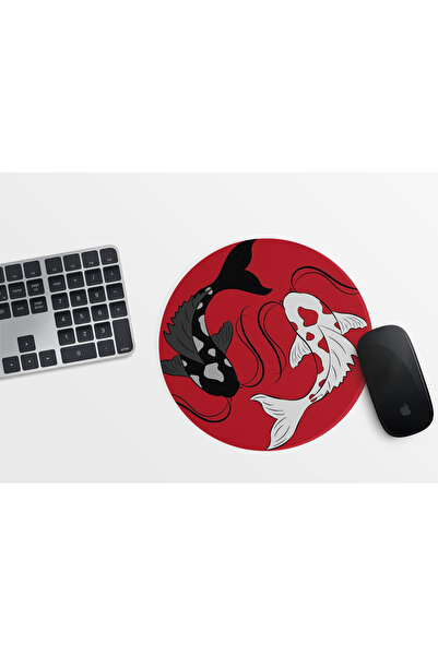 Akumastik Mousepad rotund Pește Koi - 20 cm - Mousepad
