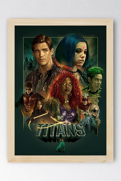 Saturn Titans Framed Painting - Dc Universe Poster Painting