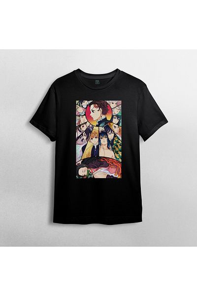 Pixxa Unisex 100% βαμβακερό λαιμόκοψη και μπλουζάκι Kimetsu No Yaipa Model 7