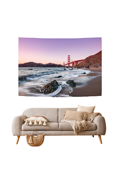 GREENDECOR Podul Golden Gate Natură Blue Sea Wave Tapet Tapiserie de perete A...