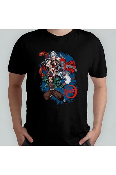 Pixxa Unisex 100% βαμβάκι Kimetsu No Yaiba T-Shirt και μοντέλο με λαιμόκοψη 4