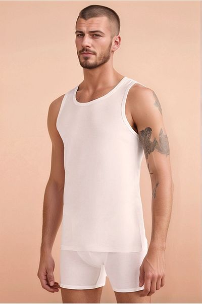 Kom Men's Modal Fabric 4-Piece Halter Neck Tank Top Set