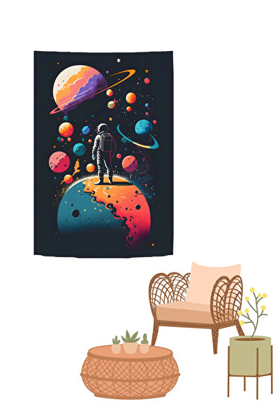 GREENDECOR Astronaut, spațiu, planetă, lună, stea, Marte, Pământ, tapet, tapiserie, artă de perete, decorare de perete