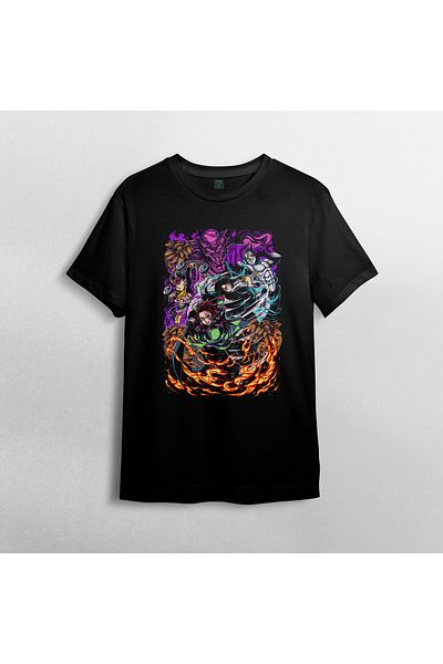Pixxa Unisex 100% βαμβάκι Kimetsu No Yaiba T-Shirt και μοντέλο με λαιμόκοψη 6