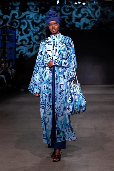 Marina Swimwear Turquoise Patterned Kimono Kaftan P2428
