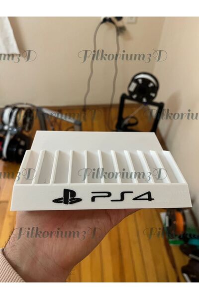 Filkorium3D Playstation 4 Uyumlu Oyun Tutucu Stand - Oyun Standı PS4 Yazılı V...