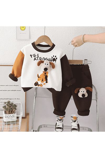 nannie Brown Puppy Boys Outfit - 4-5 Years
