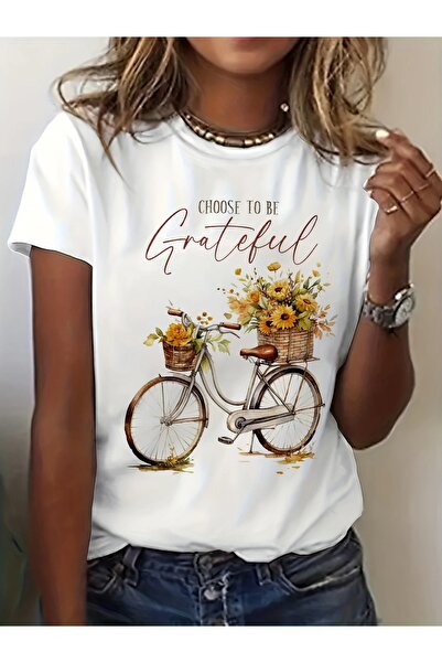 LAND MODA Γραφικό μπλουζάκι Minnettar Floral Cycling - Άνετο μπλουζάκι με κον...