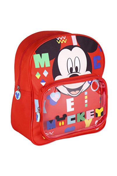 Cerda Rucsac Mickey Mouse cu buzunar transparent, 25x30x12 cm