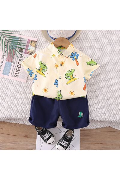 nannie Boys Yellow Hawaiian Outfit - 3-4 years