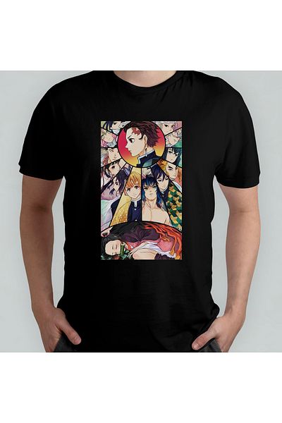 Pixxa Unisex 100% βαμβακερό λαιμόκοψη και μπλουζάκι Kimetsu No Yaipa Model 7