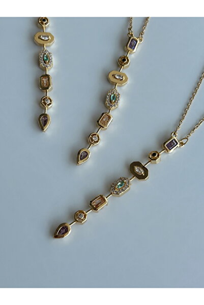 stainles steel Steel Colored Stone Necklace