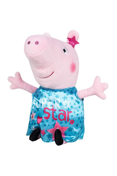 Play By Play Peppa Pig plush toy with turquoise satin dress, 25 cm