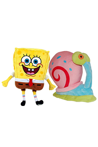 Play By Play Set 2 jucarii din plus SpongeBob 26 cm & Garry 20 cm, SpongeBob