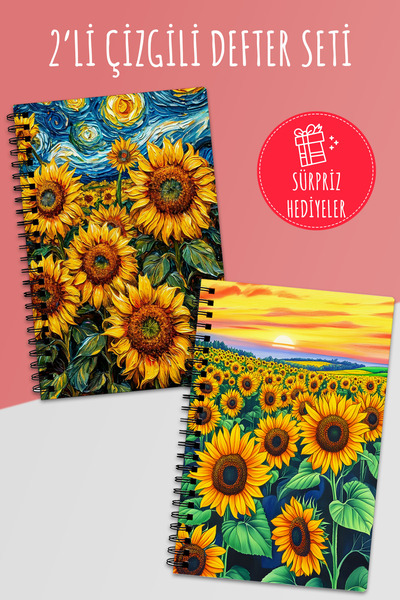 Anime Marketi مجموعة من 2 دفاتر ملاحظات مخططة - مقاس A5 50 ورقة و100 صفحة مجم...