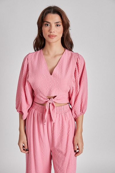 Fast Perry Pink Cropped Palazzo Set - 50630-01