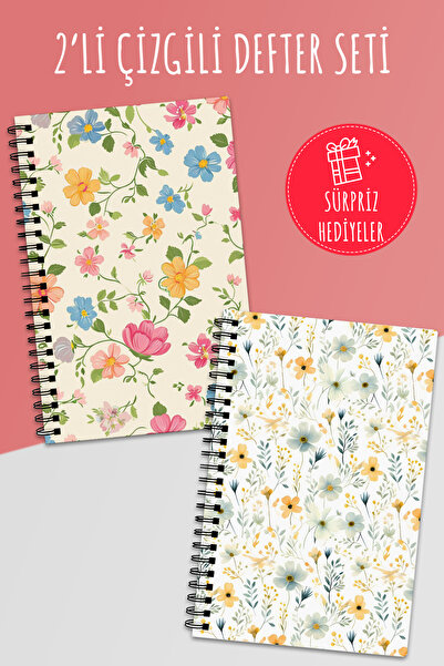 Anime Marketi مجموعة من 2 دفاتر ملاحظات مخططة - مقاس A5 50 ورقة و100 صفحة مجم...