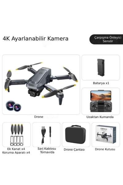 SoundWave Mini 3 Plus Gps Drone Haritalar Takip Et Taşıma Çanta Oto Eve Dön 1 Batarya 20dk Uçuş Engel Algı