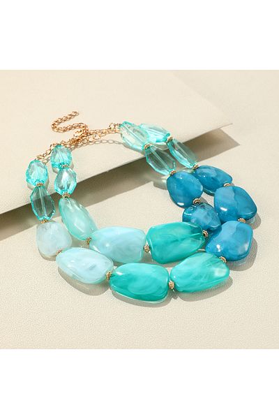 Choice KN225-15 Fashion Multi-layer Choker Necklaces For Women Trendy Jewelry Short Boutique Colorful Beads