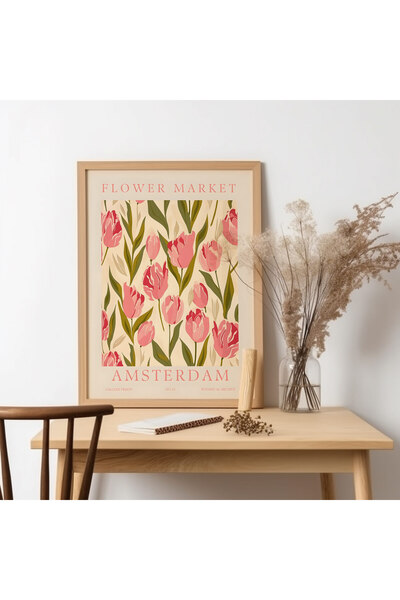 UNT Piața Florilor - Tablou cu rama din lemn din Amsterdam