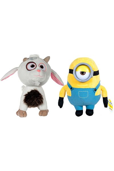 Play By Play Set of 2 Unigoat and Stuart plush toys, 27 cm, Minions