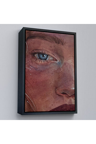 Harita Sepeti Devojka sa plavim očima u crnom okviru, dekorativna zidna slika