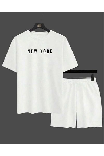 REBRAND Oversize T-Shirt Set - Printed Bottom Top Shorts Set