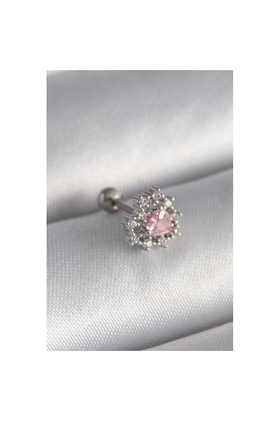 Skygo 316L Steel Silver Color Zircon Stone Heart Tragus Piercing - Tj-Pr1231