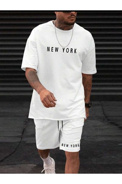 REBRAND Oversize T-Shirt Set - Printed Bottom Top Shorts Set