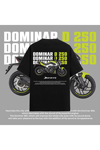 Edizen Tricou negru Bajaj Dominar 250 Premium Unisex Oversize 100% bumbac