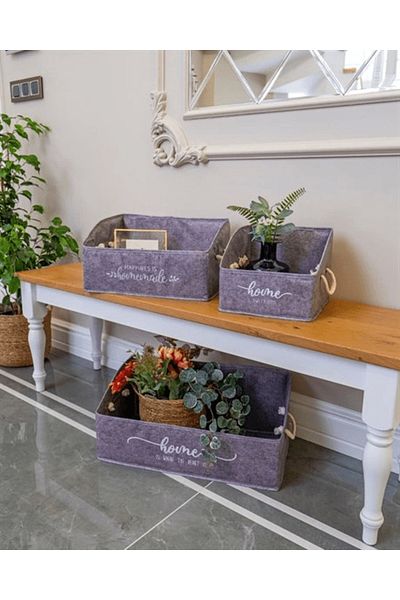 NEZADE STORE 2 Pieces Felt Shelf Organizer Set Mega/Maxi/Box Organizer (Lisinya)