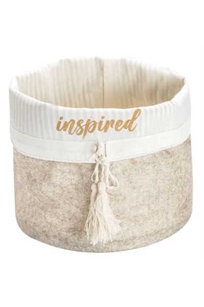 NEZADE STORE 03389 Model Lisinya - Round and Foldable Storage Organizer Box, Multi-Purpose and Felt Basket (mega)