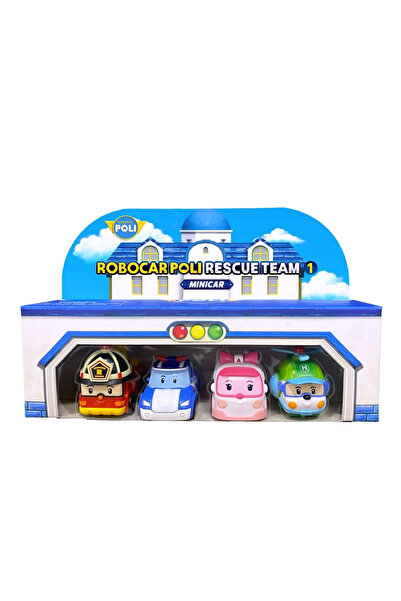 TOYFEST مجموعة سيارات الإنقاذ من روبوكار بولي ميني تاون مكونة من 4 قطع - 6 سم