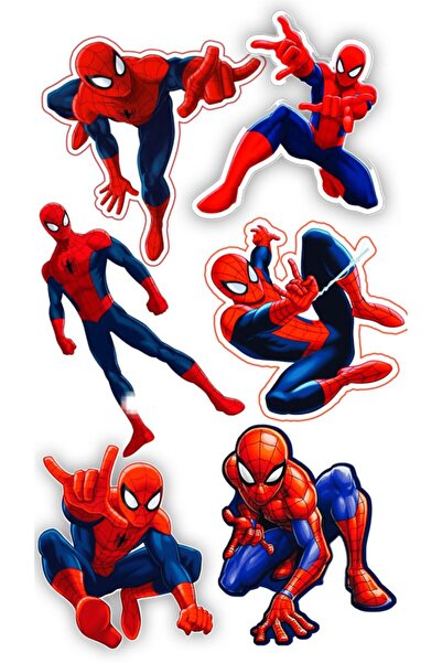 Online Spider -man Örümcek Adam Sticker Etiket Seti 10*13cm 5 sayfa