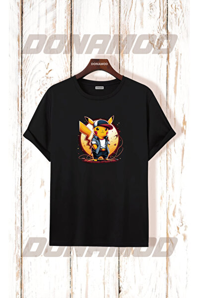 donamod تي شيرت بيكاتشو بيكاتشو بوكيمون قناع كارتون أصفر مصمم هدية لصديق