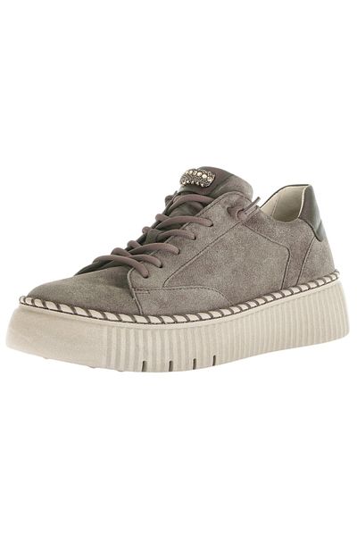 GABOR Damen Low Sneaker Low Top F-weite 73.243 Grau 18 Mohair/bronce Leder