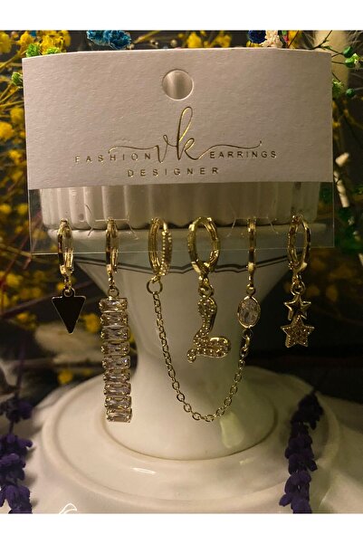 Mutenaura 6lı Çelik/Zirkon Küpe Seti VİP