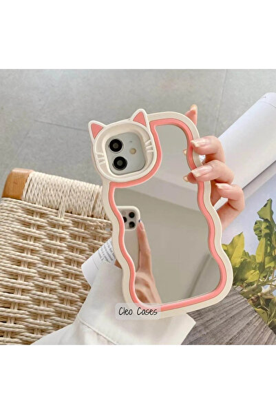 Cleo Cases Tarzını Yansıt حافظة متوافقة مع هاتف iPhone 14 Pro Max مع شكل قطة ...