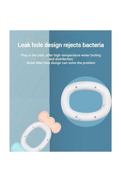COOYA 1 Teether Toy,with 5 Letters,Safe and Non-Toxic,Nibble Resistant,Blue,for Infants and Toddlers