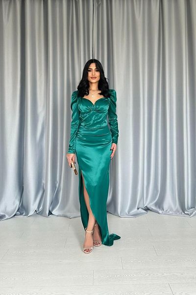 Miracle Omni Emerald Chest Cup Slit Dress