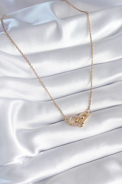 Clariss 316L Steel Gold Color Zircon Stone Model Women's Necklace