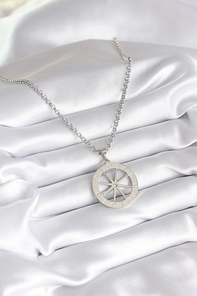 Clariss 316L Steel Silver Color Zircon Stone Dream Catcher Model Urination Detail Women's Necklace