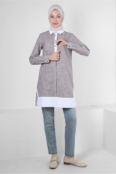 Alvina BUTTONED TUNIC WITH EMBROIDERY DETAIL 43915