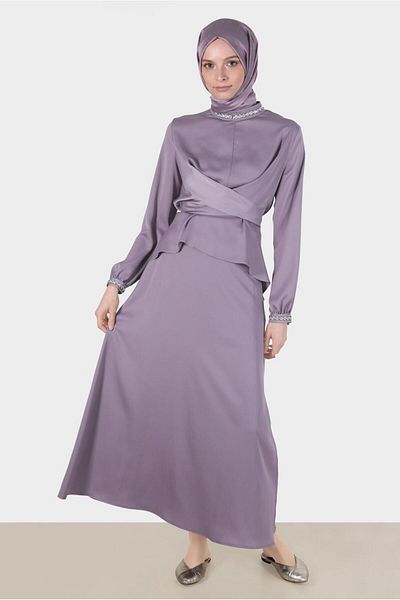 Alvina Satin Double Skirt Set - Cross Tied 30280