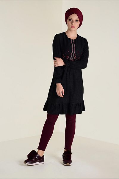 Alvina Buttoned Embroidered Tunic - 4665