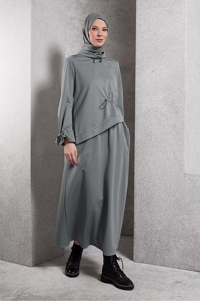 Alvina 45210 Model Asymmetrical Cut Tracksuit Tunic