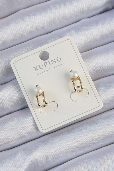 ShopZum Xuping Gold Color Pearl Stone Hoop Earrings