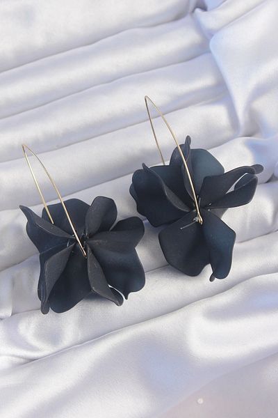 aylex Black Brass Flora Earrings